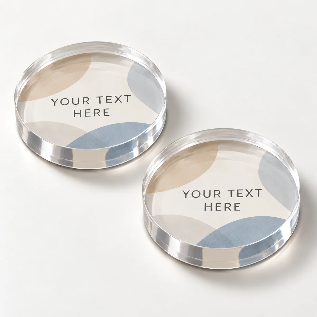 Round Acrylic Paper Weight Pair - view 2